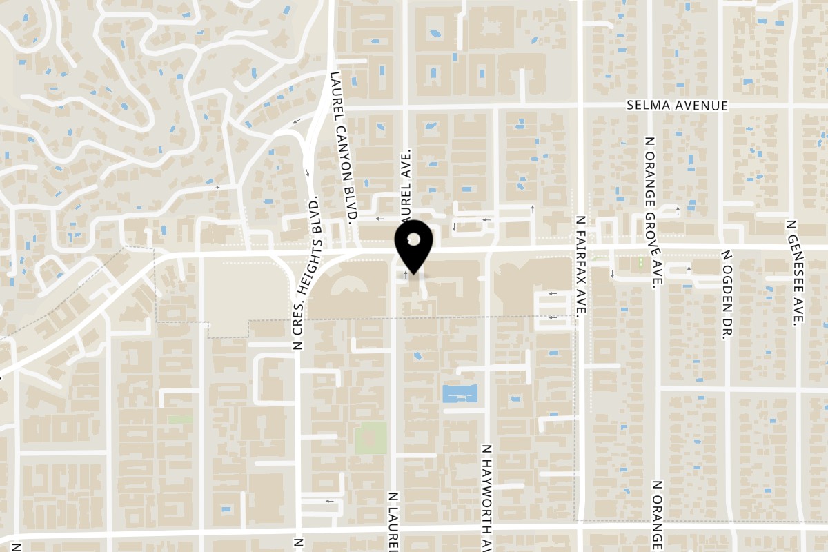 Map showing the location of Pizzeria Vivoli & Italian Grill on 7994 W Sunset Blvd in Los Angeles